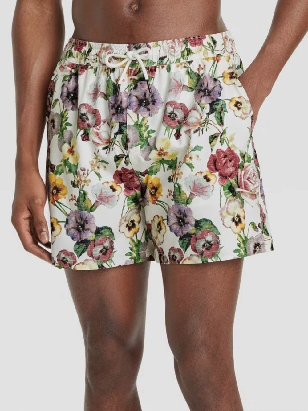 Goodfellow & Co Floral Swim Shorts With Built-in Briefs Large NWOT